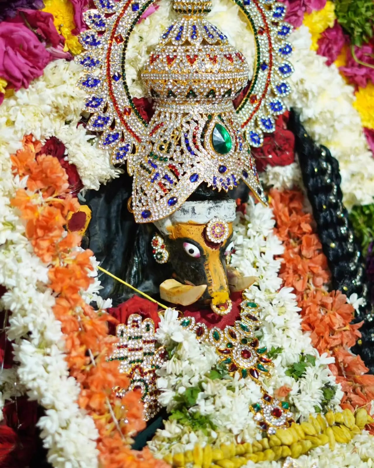 Goddess Varahi Devi in the decorated sanctum